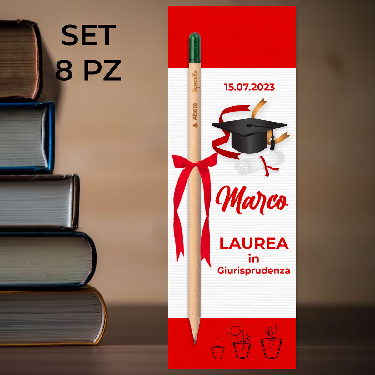 Bomboniera portaconfetti libro Laurea con copertina personalizzata 